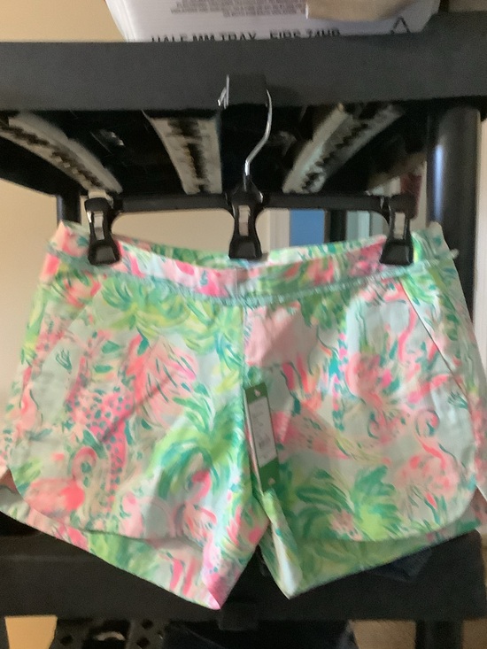 Lilly Pulitzer Pants - Lilly Pulitzer Pink & Green Tropical Print Athletic Adie Shorts, sea salt Blue